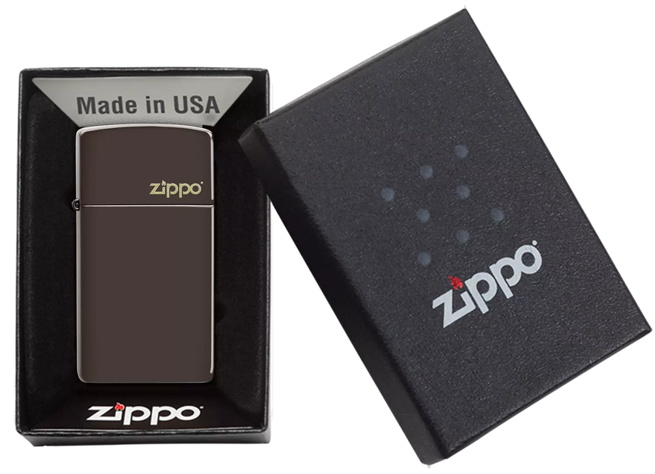 Zippo Slim Brown Zippo Logo Zippo